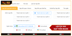 Lợi ích khi nạp tiền Mu88